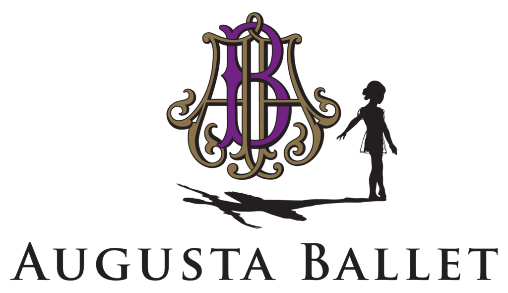 Augusta Ballet logo featuring stylized initials and a silhouette of a dancer.